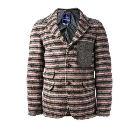 Junya Watanabe x Duvetica Padded Multicolor Wool Button-Up Jacket M
